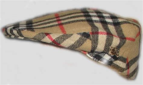 Burberry Vintage Unisex Beige Nova Check Wool Flat Hat Cap 